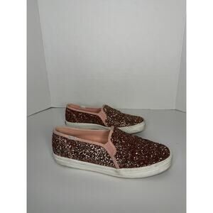 Kate Spade Keds Glitter Sneakers Size 6 Womens Rose Gold